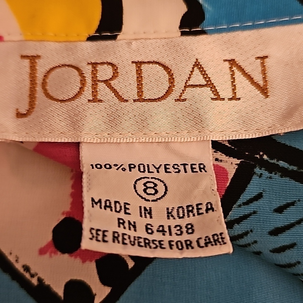 VTG JORDAN 1980s Colorful Graffiti Blouson Blouse - Picture 7 of 8